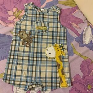 Like New Baby Rebels Plaid with Embroidery Bodysuit Toddler Girl 18M